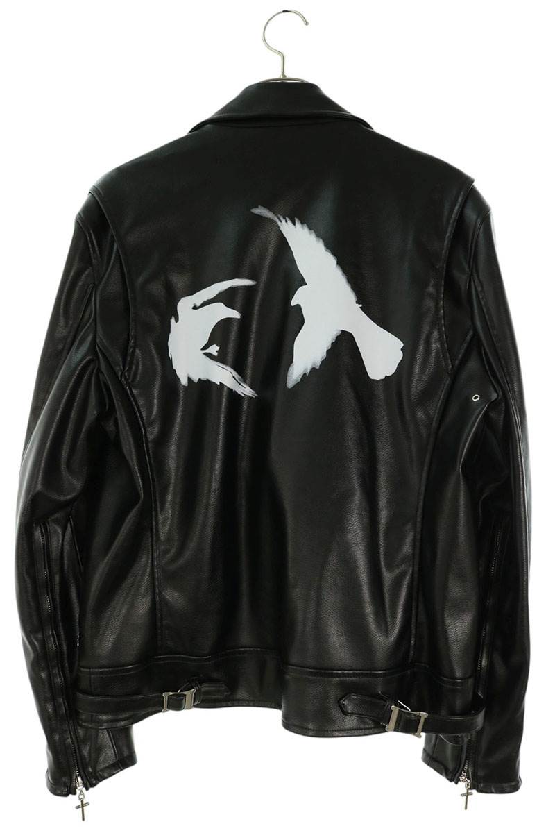 LAST NEST Double Breasted Faux Leather Jacket Size M