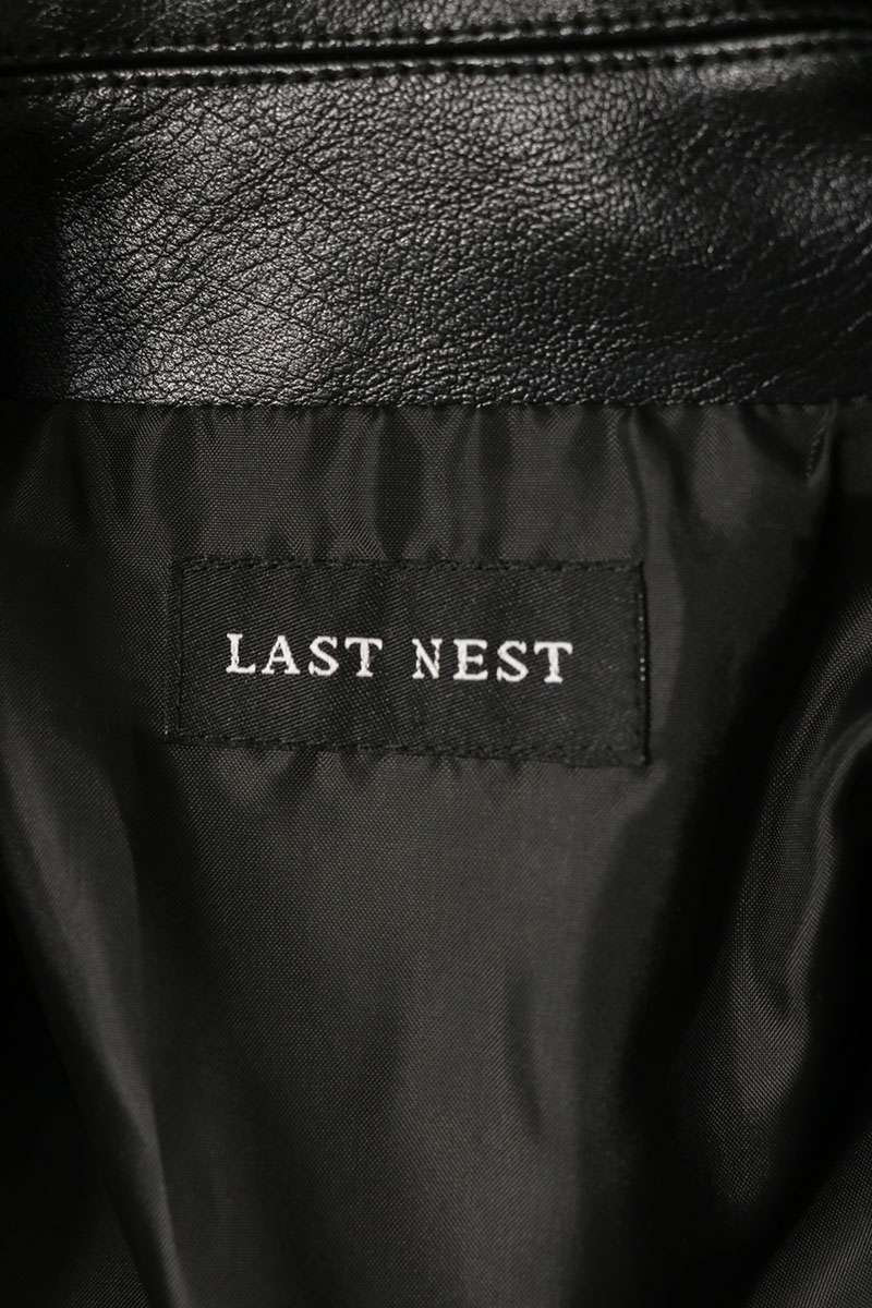 LAST NEST Double Breasted Faux Leather Jacket Size M