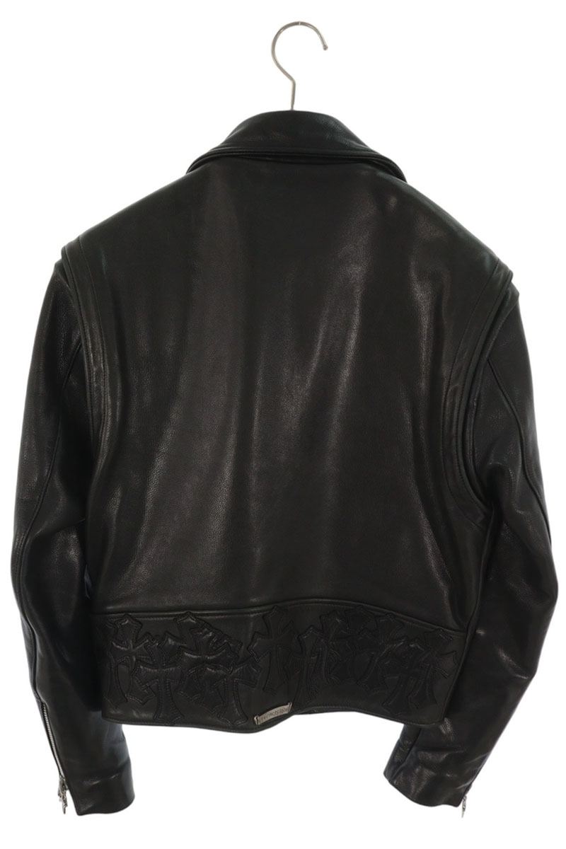 Chrome Hearts BASIC MOTO Rider's Jacket Black/Silver Size XS