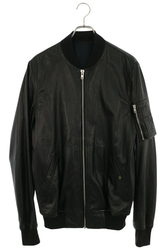 Rick Owens Flight Leather Jacket Black Size 50