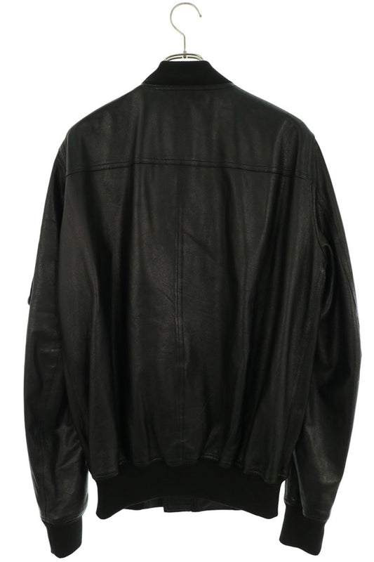 Rick Owens Flight Leather Jacket Black Size 50