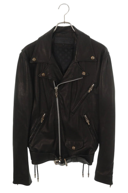 Chrome Hearts JJ DEAN Dagger Zip Leather Jacket Black Size L