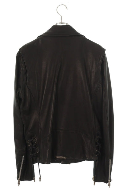 Chrome Hearts JJ DEAN Dagger Zip Leather Jacket Black Size L