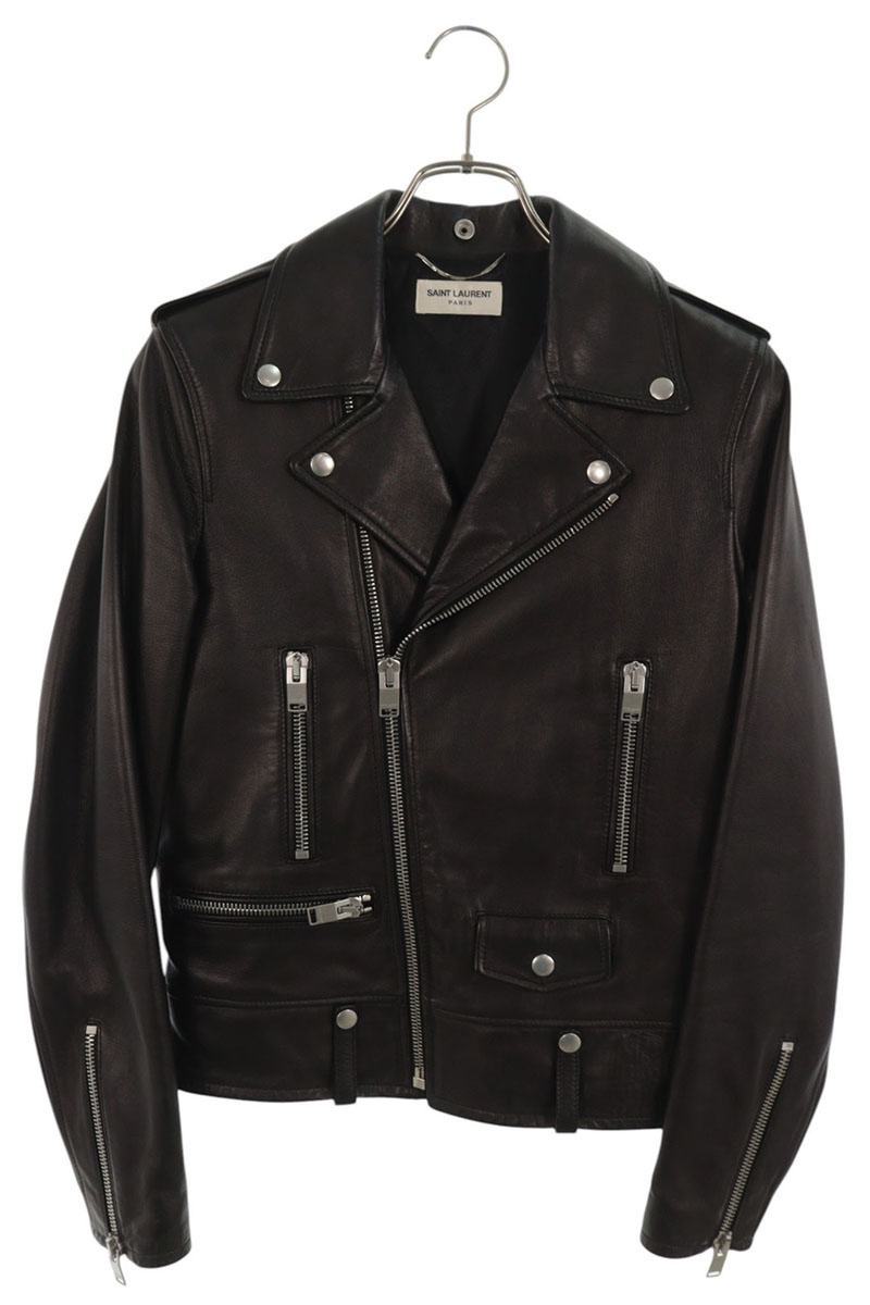 SAINT LAURENT PARIS Classic Motorcycle Jacket Black Size 42