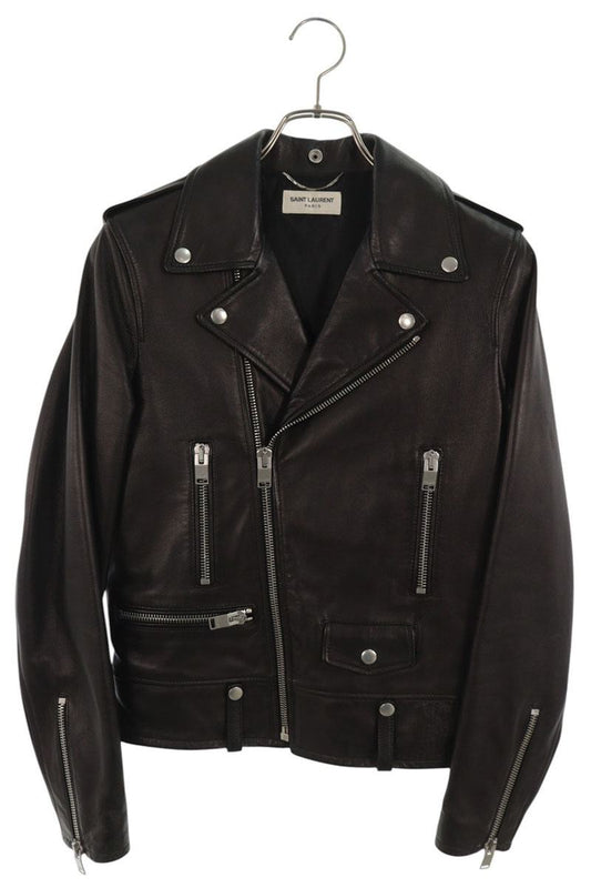 SAINT LAURENT PARIS Classic Motorcycle Jacket Black Size 42
