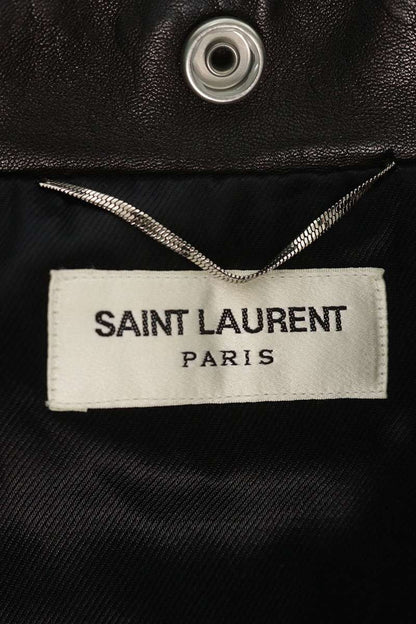 SAINT LAURENT PARIS Classic Motorcycle Jacket Black Size 42