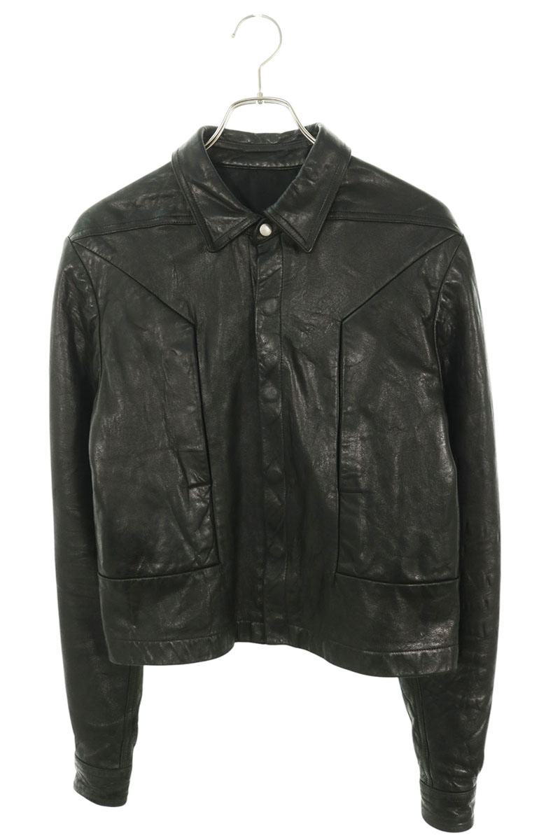 Rick Owens Alice Straw Lamb Leather Jacket Size 48