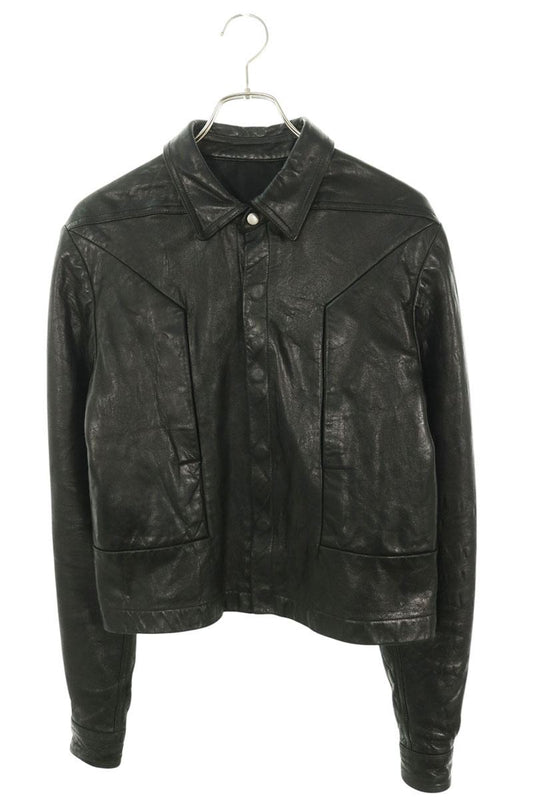 Rick Owens Alice Straw Lamb Leather Jacket Size 48