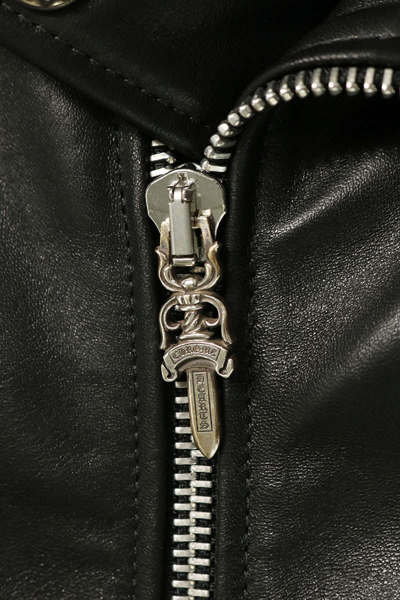 Chrome Hearts BASIC MOTO Dagger Zip Leather Jacket Size S