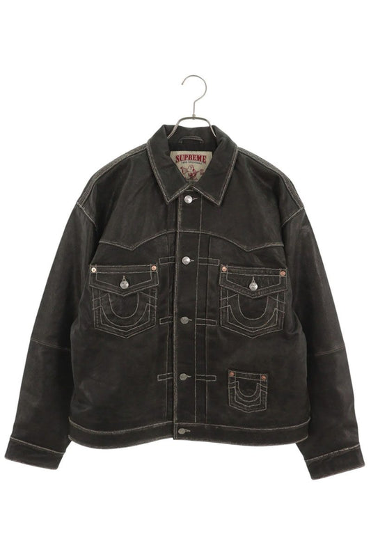 SUPREME 25AW True Religion Leather Jacket Black Size L