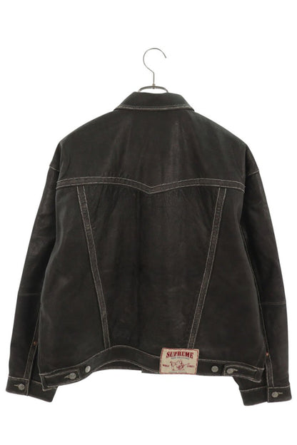 SUPREME 25AW True Religion Leather Jacket Black Size L