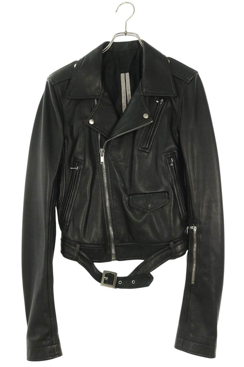 Rick Owens Double Riders Leather Jacket Black Size 46
