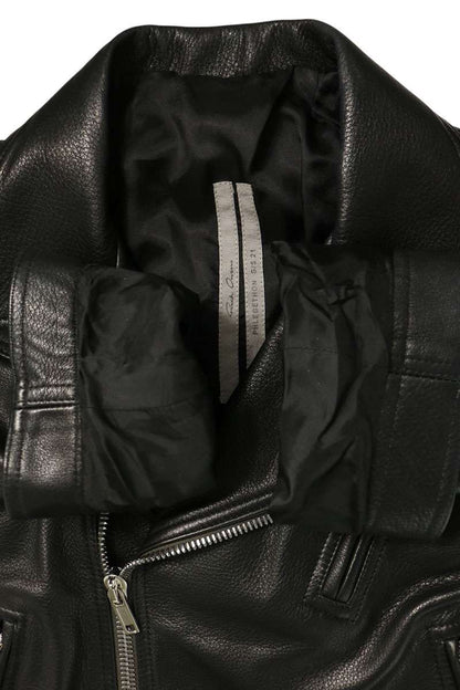 Rick Owens Double Riders Leather Jacket Black Size 46