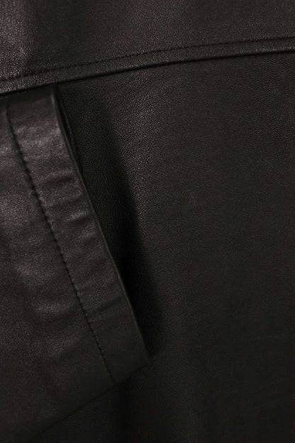 STUSSY Front Button Leather Jacket Black Size L