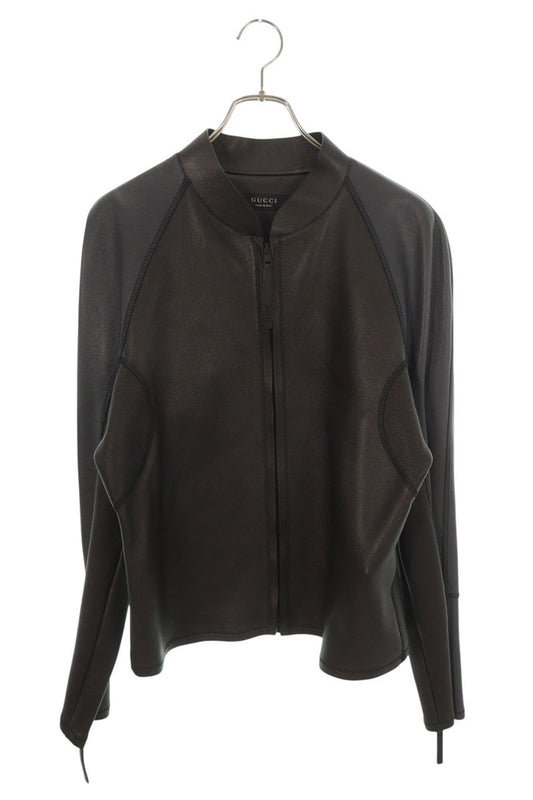 GUCCI 26AW Grainy Zip Jacket Black/Gray Size 52