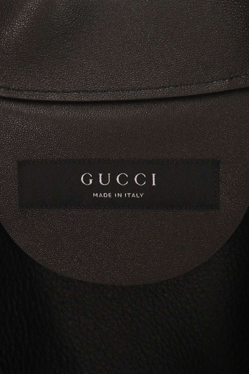 GUCCI 26AW Grainy Zip Jacket Black/Gray Size 52