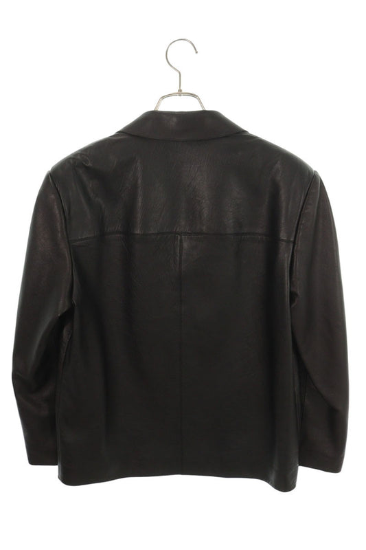 GUCCI 26SS Lapel Pin Soft Nappa Leather Jacket Black Size 50