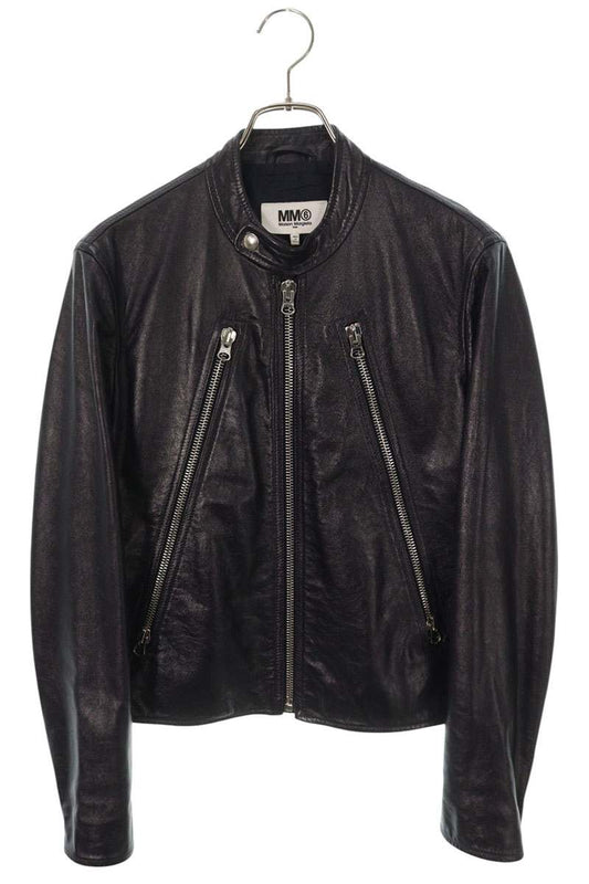 MM6 20SS Dark Navy Hachinoji Riders Leather Jacket Size 38