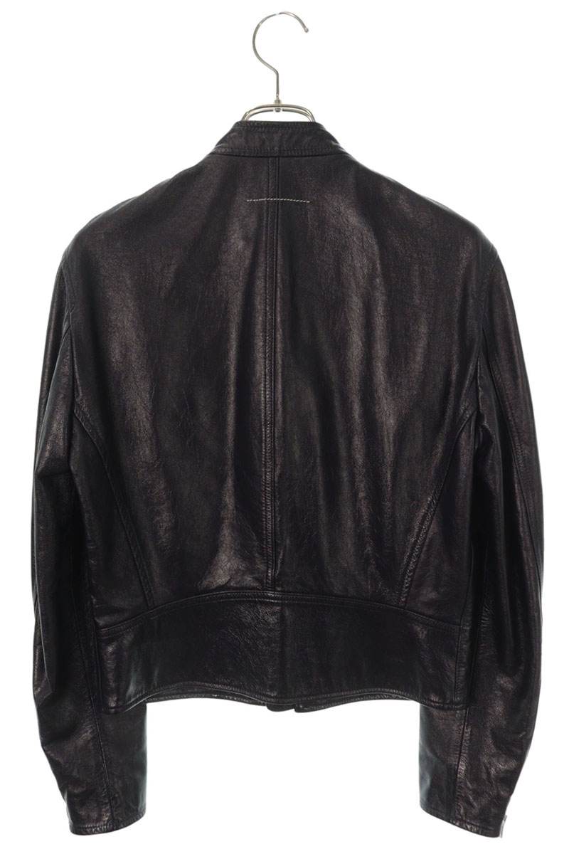 MM6 20SS Dark Navy Hachinoji Riders Leather Jacket Size 38