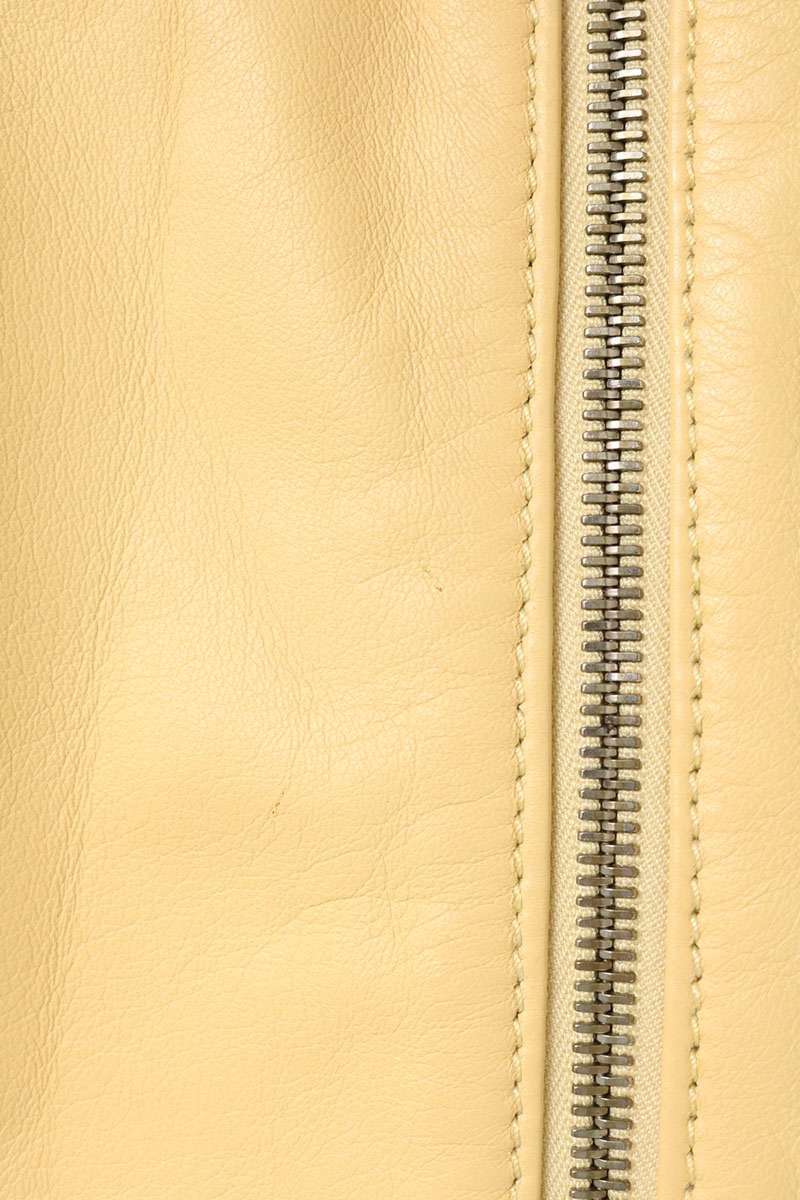 DSQUARED2 S74AM0519 Single Leather Jacket Yellow Size 48