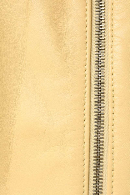 DSQUARED2 S74AM0519 Single Leather Jacket Yellow Size 48