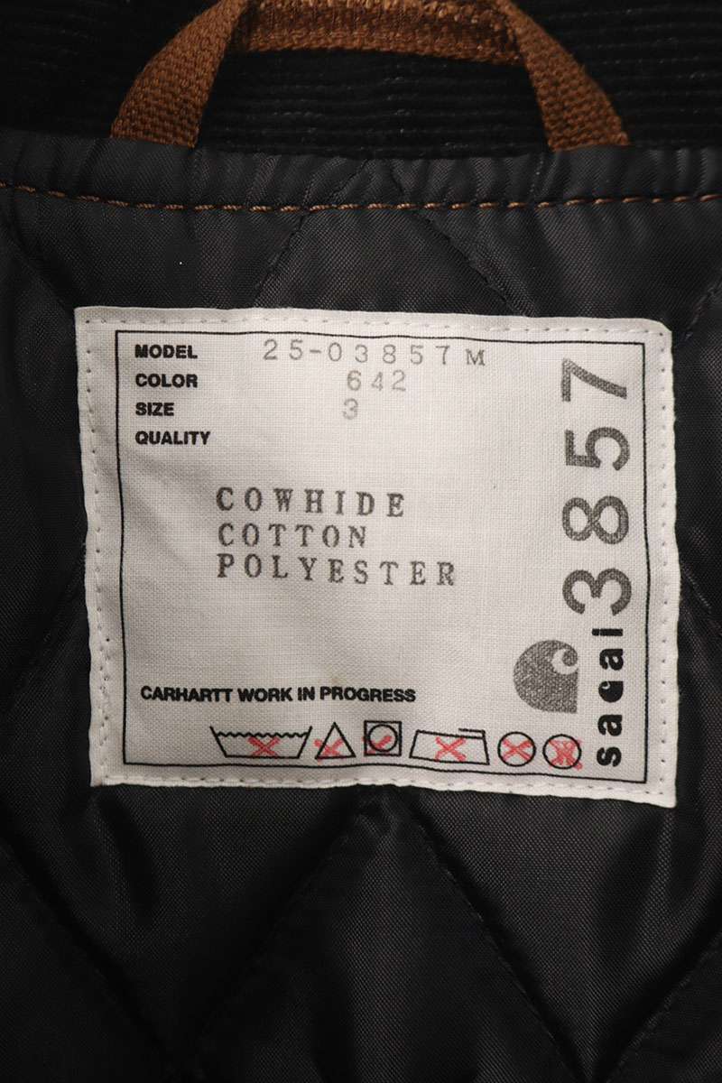 Carhartt Sacai 25AW Double Riders Jacket Multi Size 3
