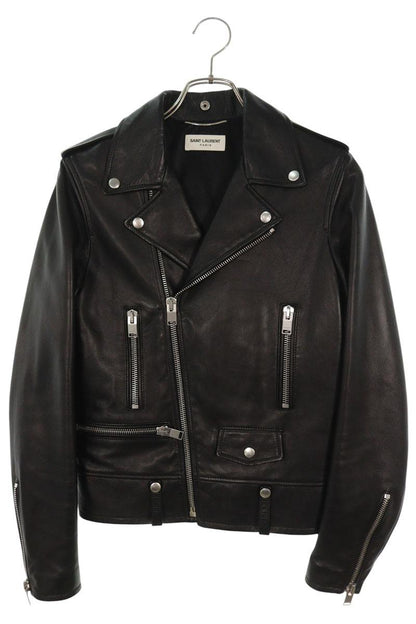 SAINT LAURENT PARIS Classic Motorcycle Jacket Black Size 42