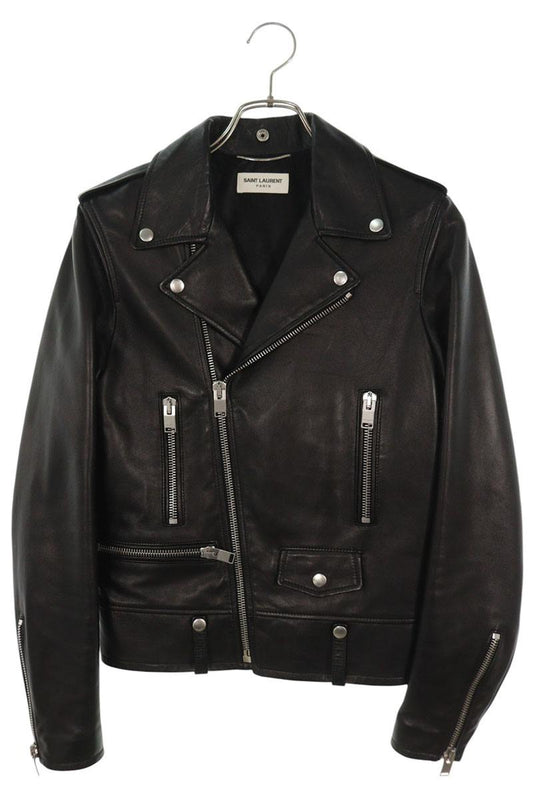SAINT LAURENT PARIS Classic Motorcycle Jacket Black Size 42