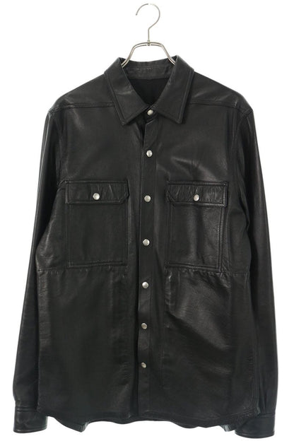 Rick Owens 22AW Sheepskin Shirt Leather Jacket Black Size 48