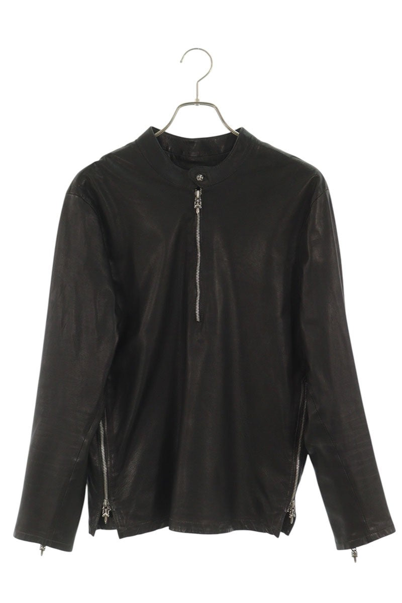 Chrome Hearts EZ RIDER Dagger Half-Zip Leather Jacket Size S