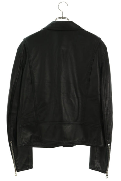 LOEWE Lamb Leather Double Riders Jacket Black Size 50
