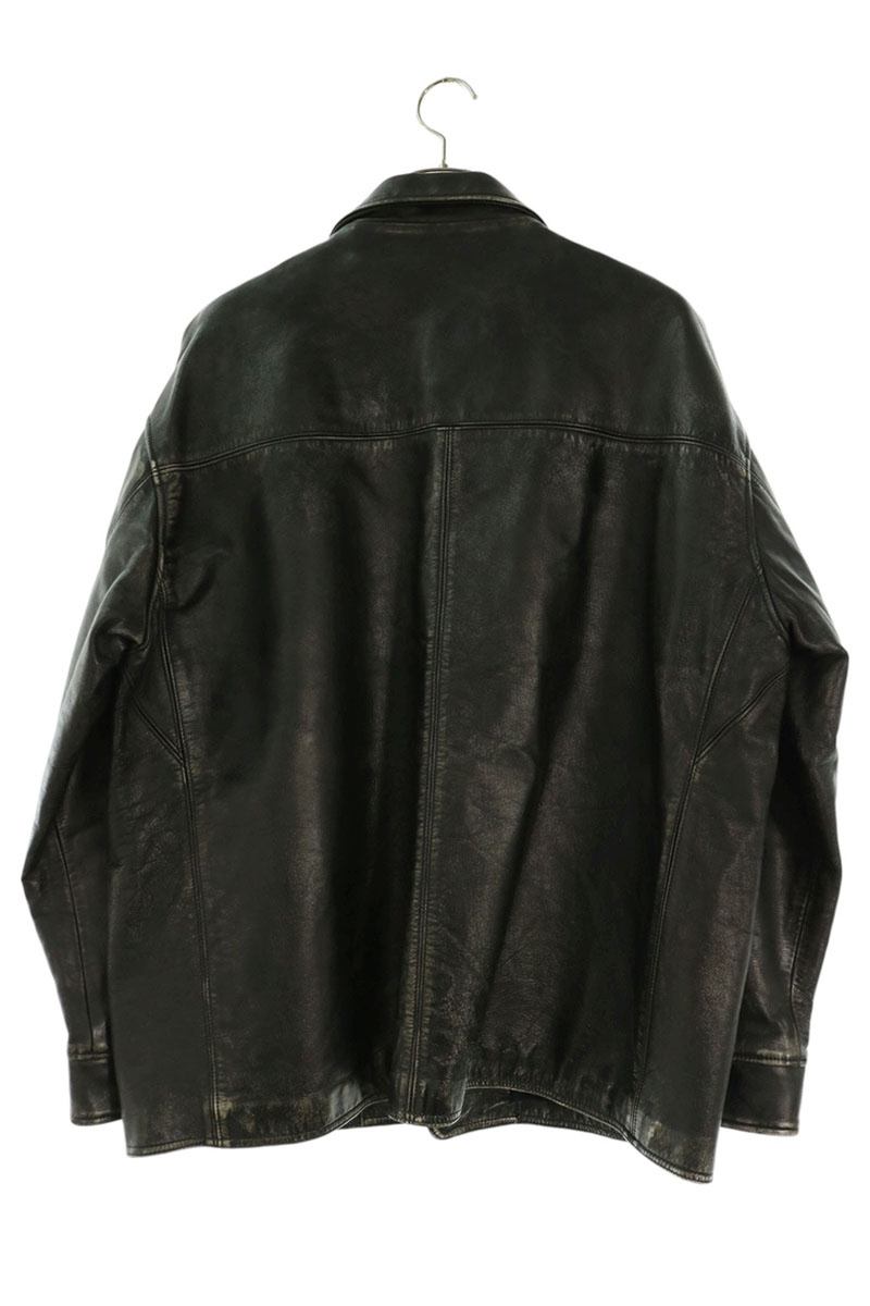 SAINT MICHAEL Horse Leather Distressed Jacket Black Size XL