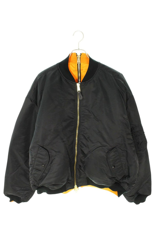 VETEMENTS 25SS Black Reversible Double Zip Bomber Size XS