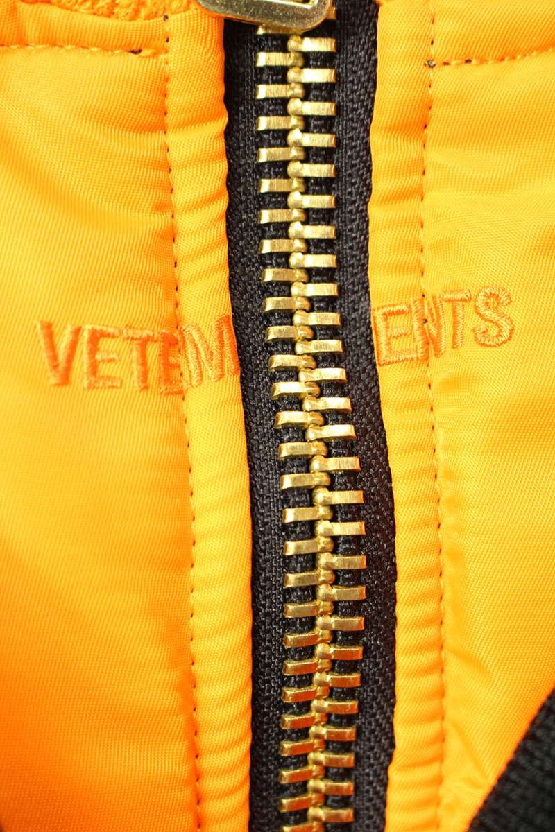 VETEMENTS 25SS Black Reversible Double Zip Bomber Size XS