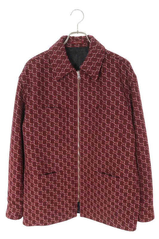 GUCCI 25SS GG Monogram Zip Up Blouson Bordeaux Size 48