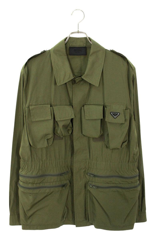PRADA 24SS Khaki Cotton Multi-Pocket Safari Blouson Size L