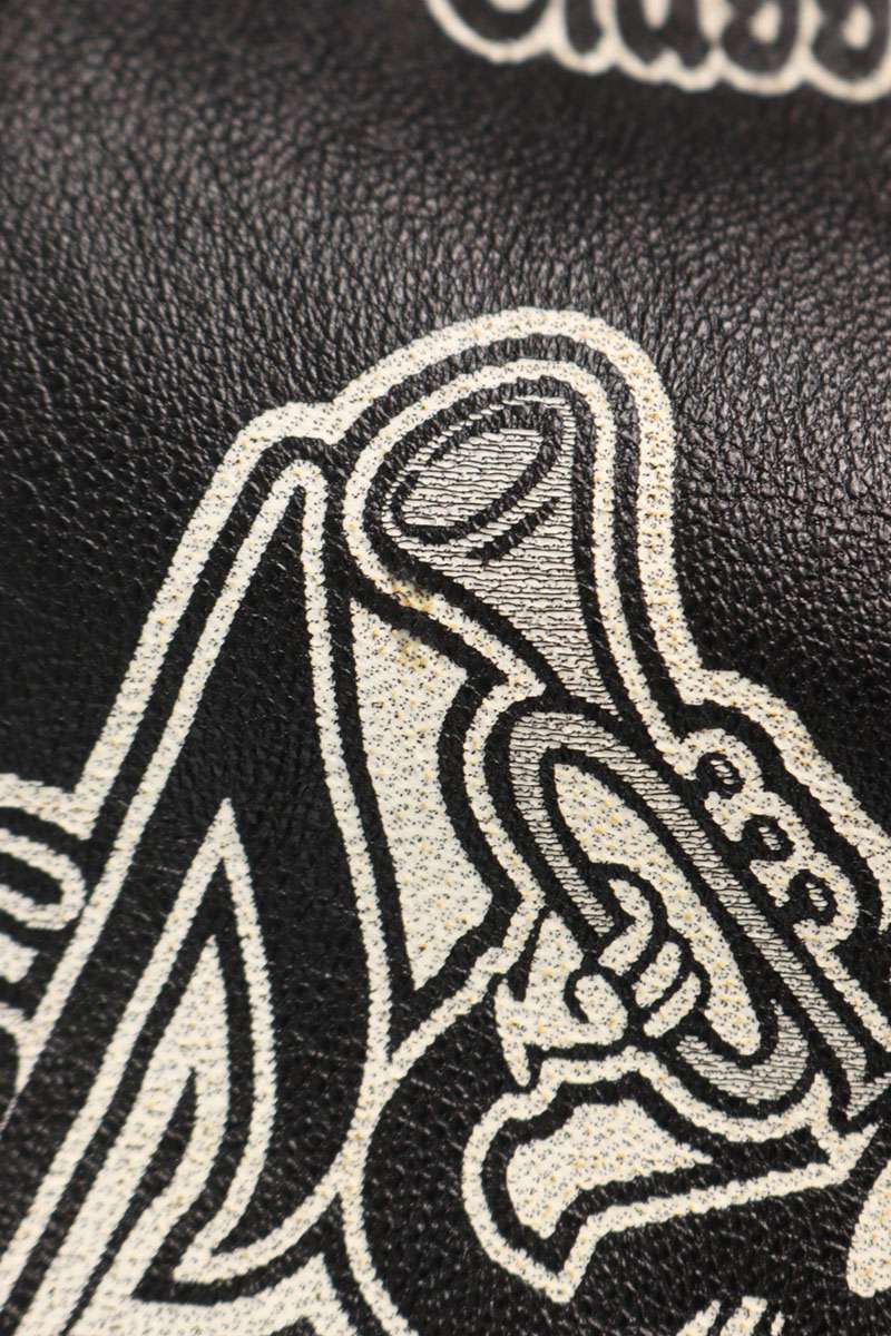 LOUISVUITTON 23SS Leather Varsity Jacket Black Size M