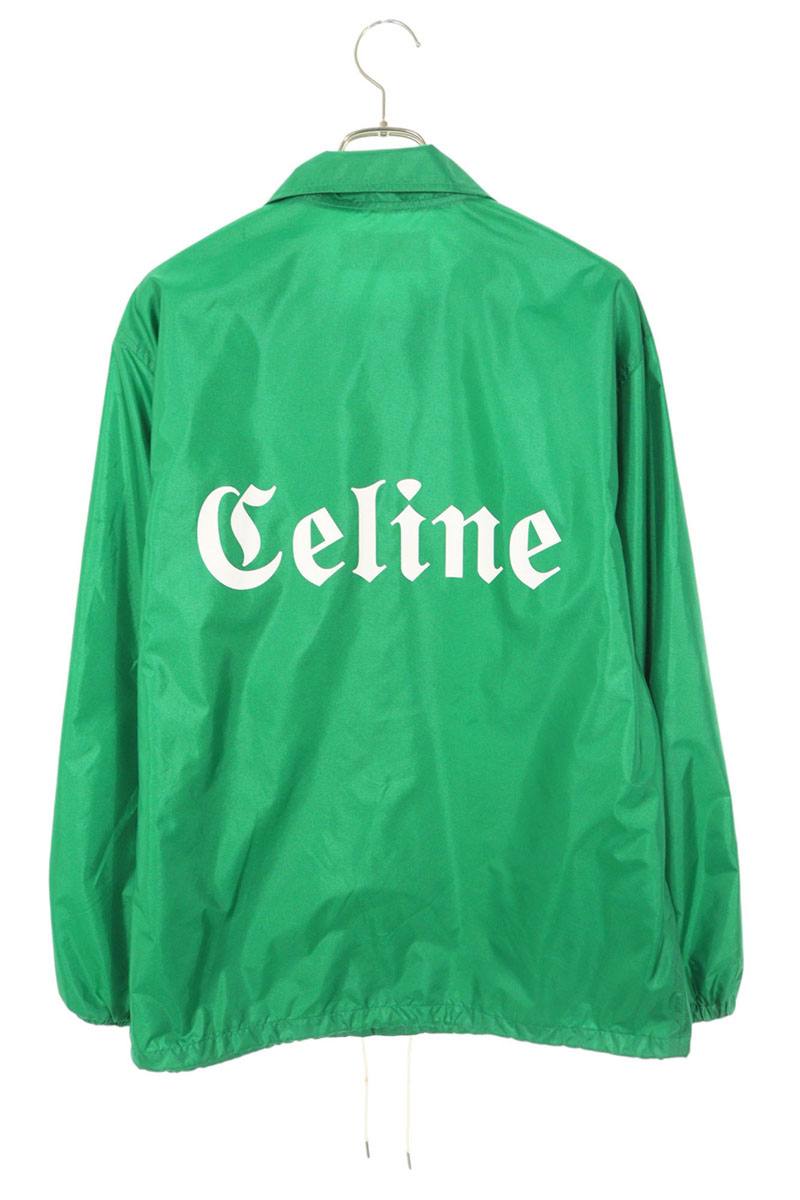 CELINE Green Back Logo Nylon Coach Blouson Size S
