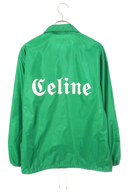 CELINE Green Back Logo Nylon Coach Blouson Size S