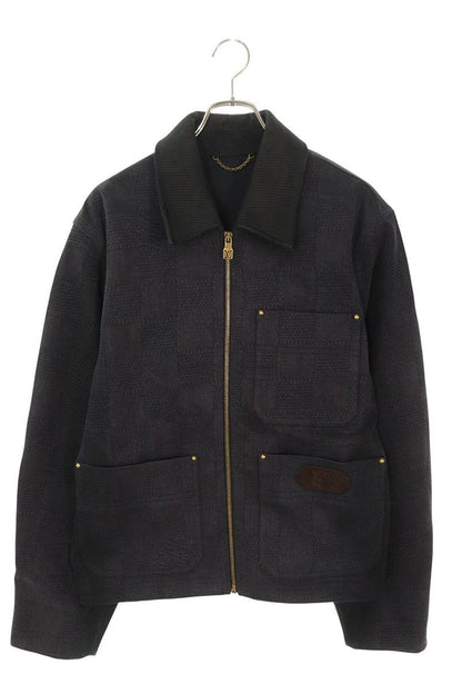 LOUISVUITTON 24AW Leather Trim Damier Work Jacket Size S