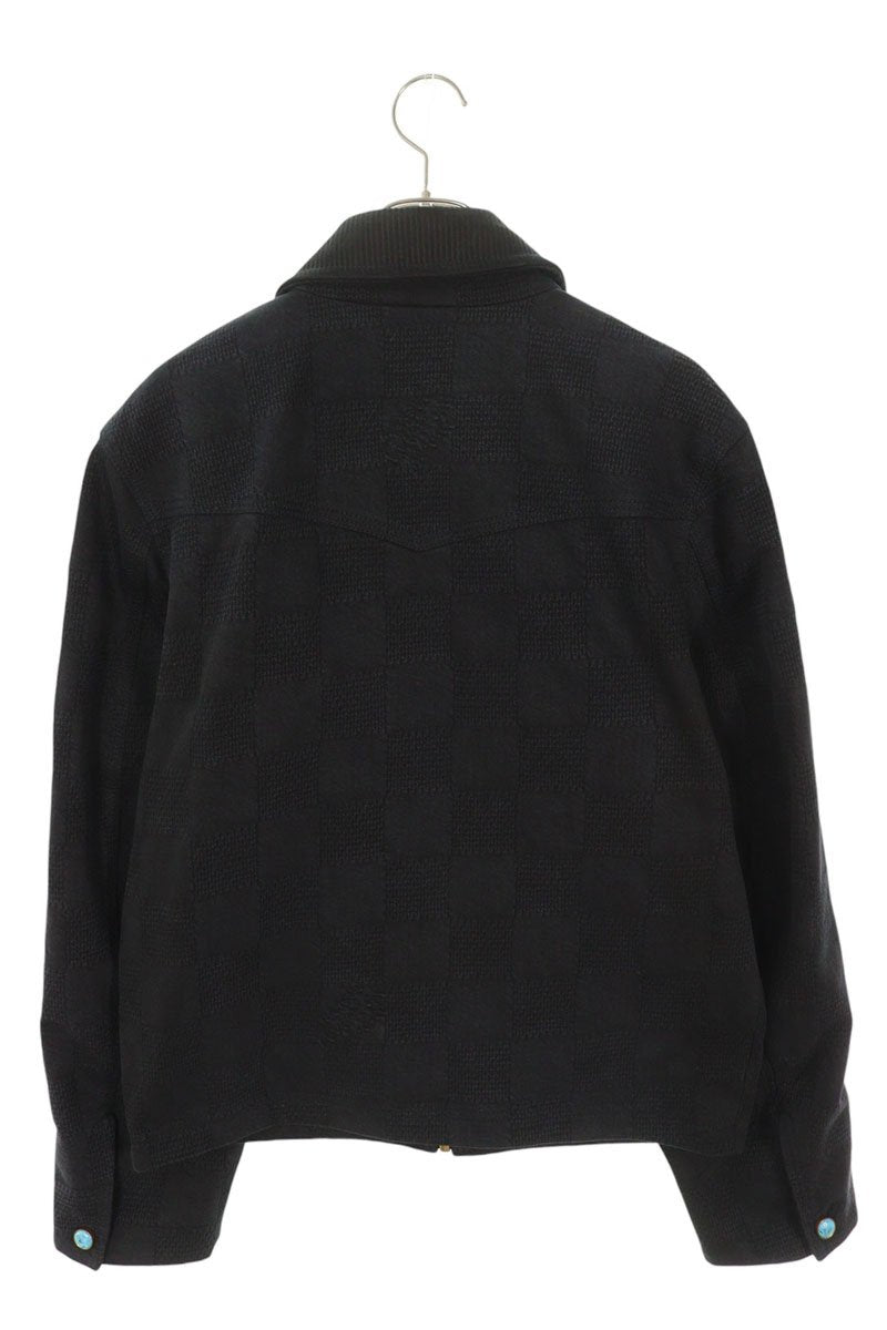 LOUISVUITTON 24AW Leather Trim Damier Work Jacket Size S