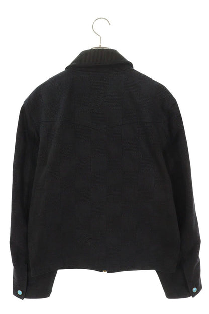 LOUISVUITTON 24AW Leather Trim Damier Work Jacket Size S