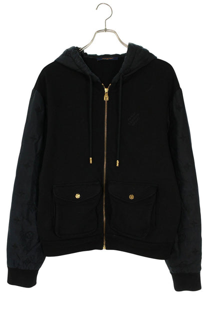 LOUISVUITTON 24SS Hybrid Zip Monogram Hoodie Black Size S