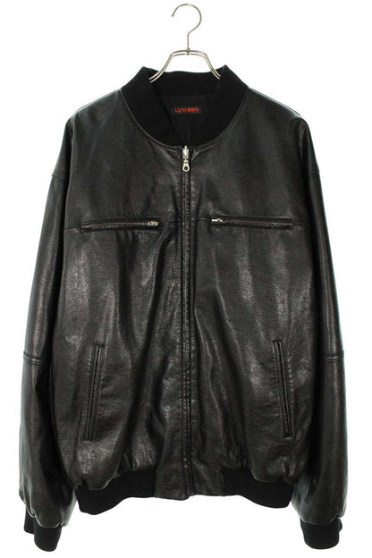 LUU DAN Leather Blouson Black Size 48
