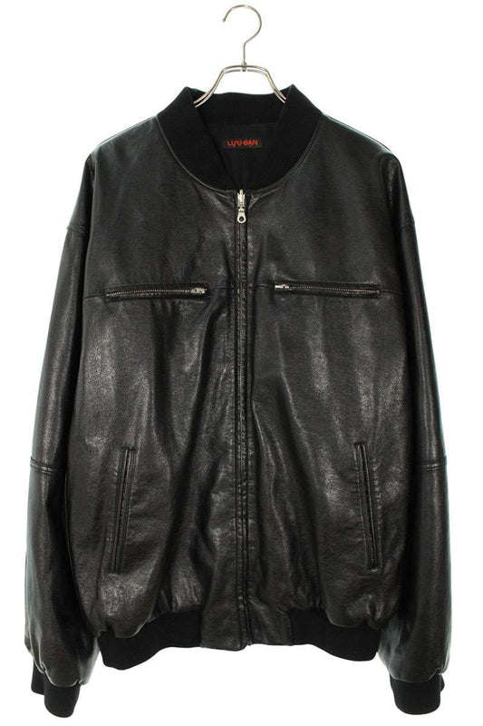 LUU DAN Leather Blouson Black Size 48