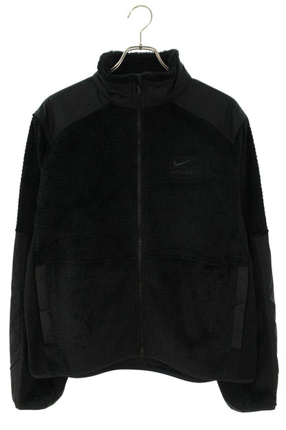 NIKE 25AW Stussy Logo Fleece Zip Blouson Black Size M