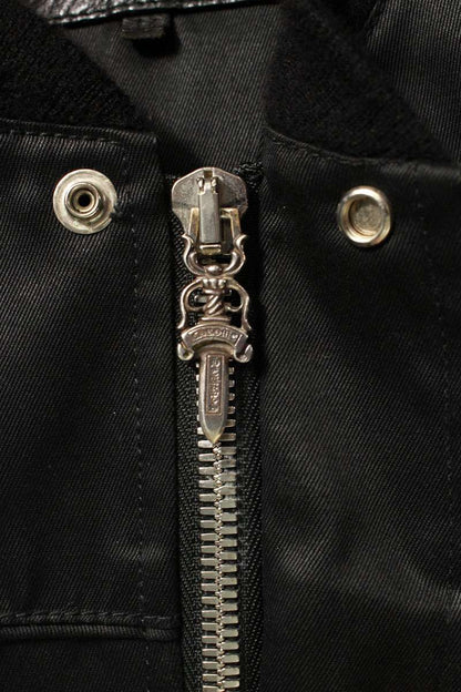 Chrome Hearts Quilted Double Zip Jacket Black/Silver Size M