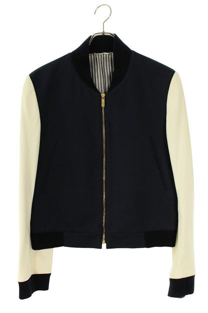 THOM BROWNE Leather Sleeve Bomber Jacket Multi Size 1