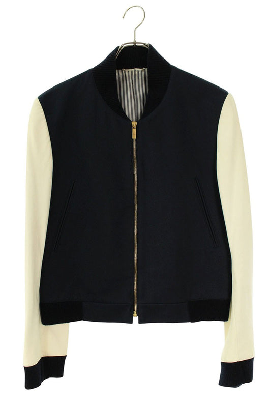 THOM BROWNE Leather Sleeve Bomber Jacket Multi Size 1
