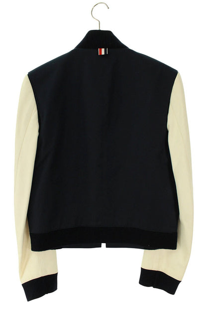 THOM BROWNE Leather Sleeve Bomber Jacket Multi Size 1